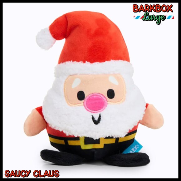 Bark Box Saucy Claus Dog Toy L Large 50+ lbs Squeak, Crinkle New Christmas - Picture 9 of 9